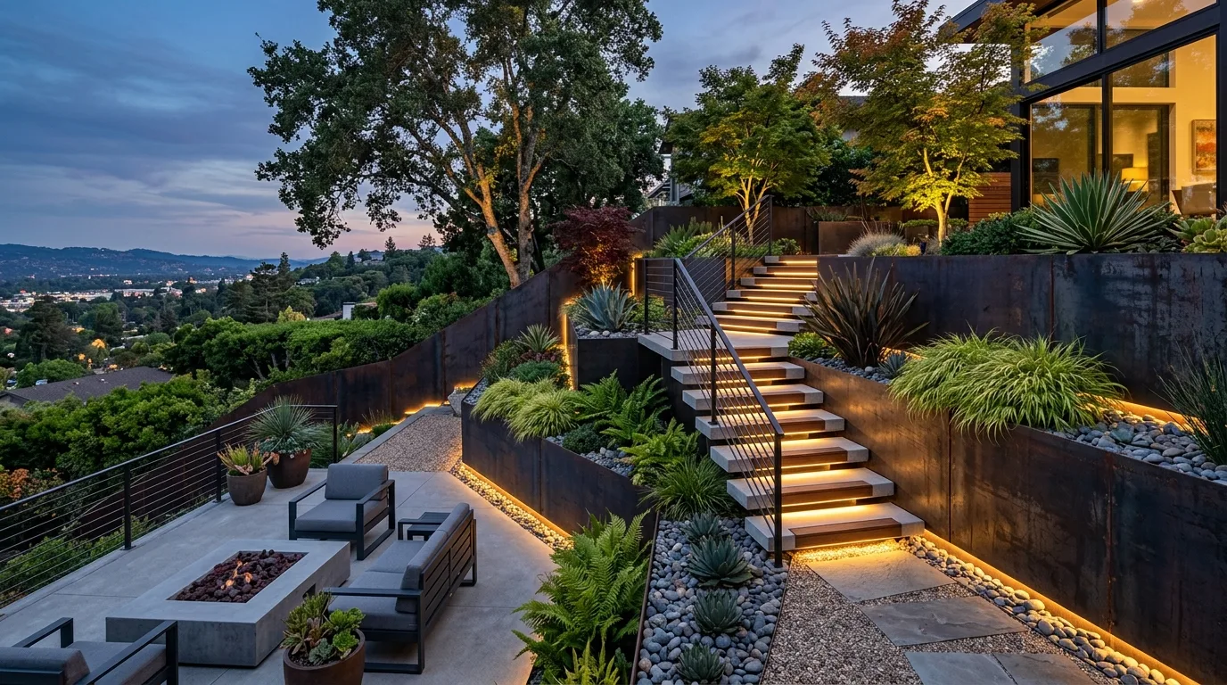 Slope With Water Control Planting